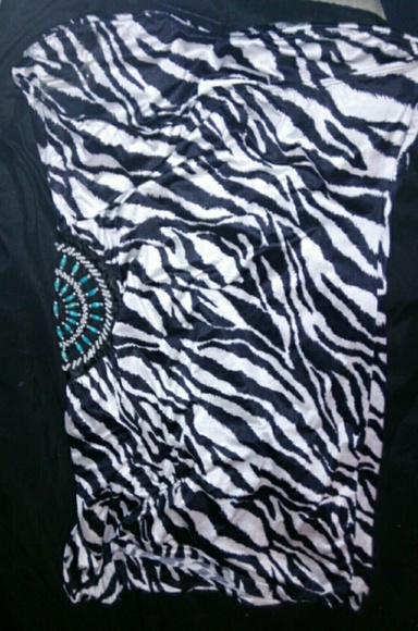 Zebra Mini Dress w/ Beading - Picture 1 of 3